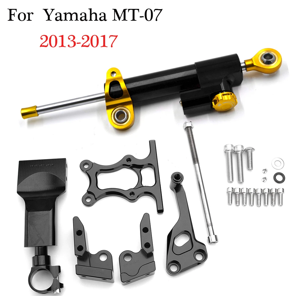 CNC Motorcycle MT07 Steering Damper Mounting Bracket Kit Stabilizer For Yamaha MT07 MT-07 MT 07 2013 2014 2015 2016 2017