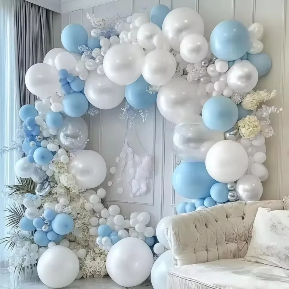 Perlweiße, dicke, doppelt gefüllte Luftballons, Girlandenbogen-Set, Hochzeit, Verlobung, Geburtstag, Party, Brautparty, Babyparty, Party-Dekoration – Detail 7