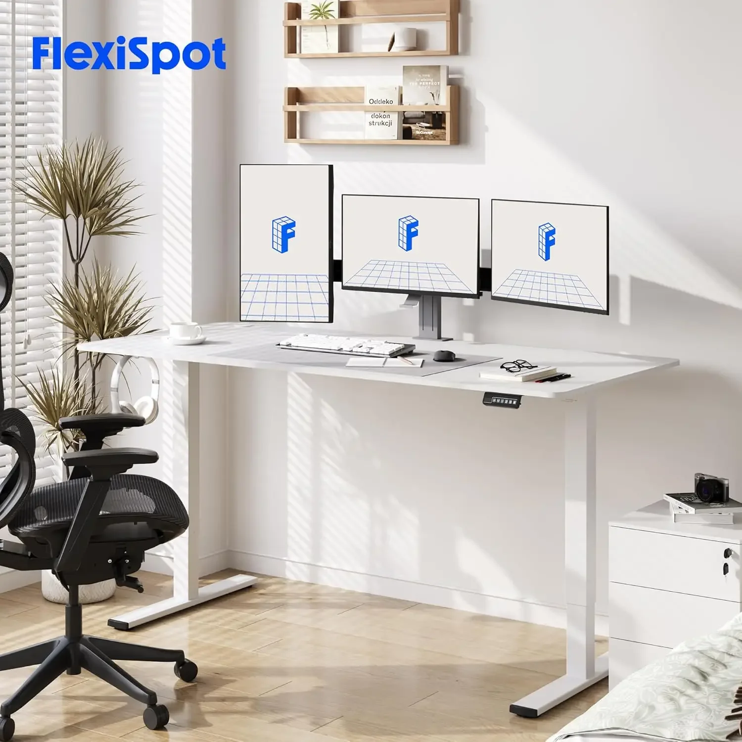 FLEXISPOT Electric Standing Desk 71 x 32 Inch Adjustable Height Desk Home Office Computer Workstation Sit Stand Desk,