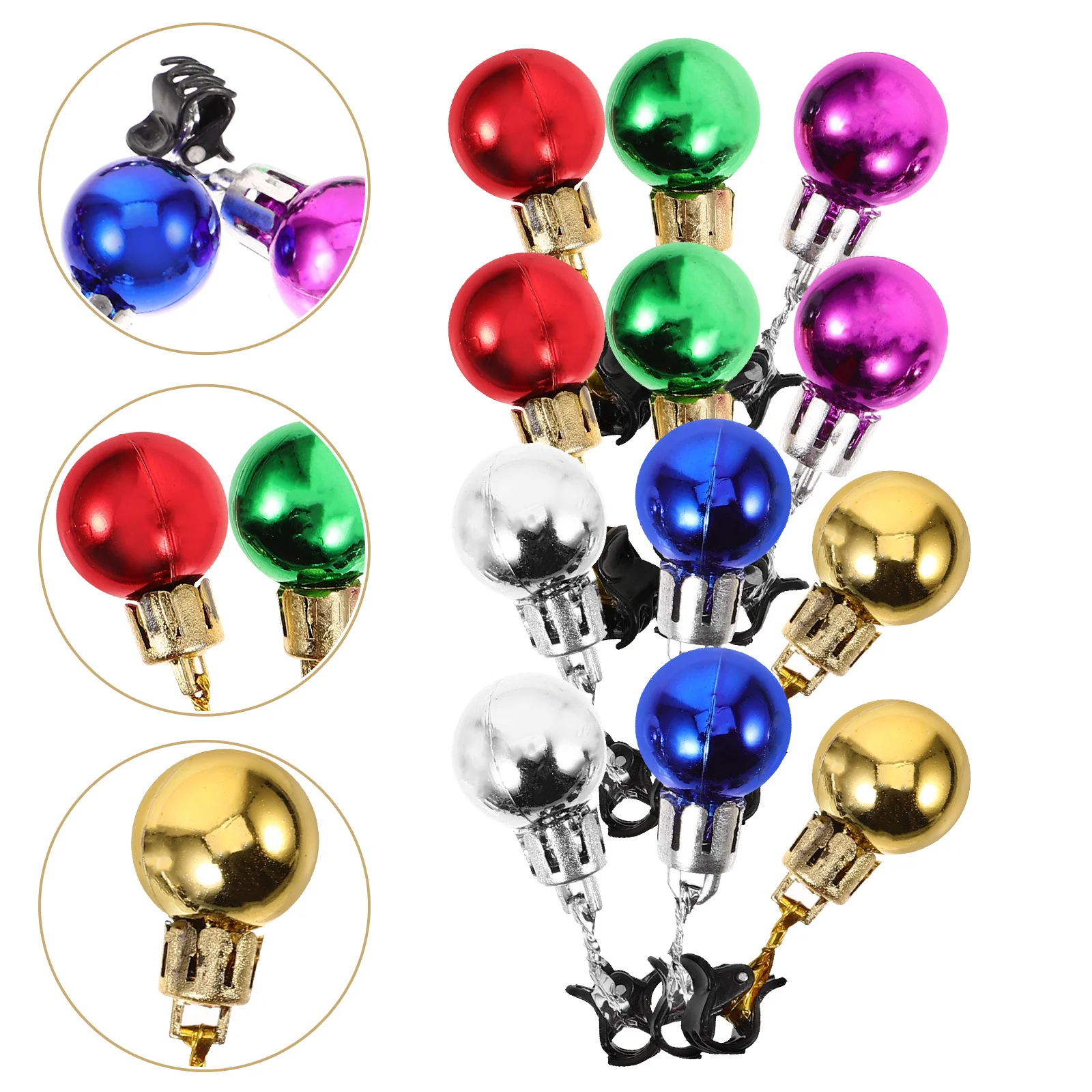 

12pcs Christmas Beard Beads Bell Charms Unique Diy Reusable Beard Hair Decor Colorful Bell Ornaments For Cosplay Costume Family