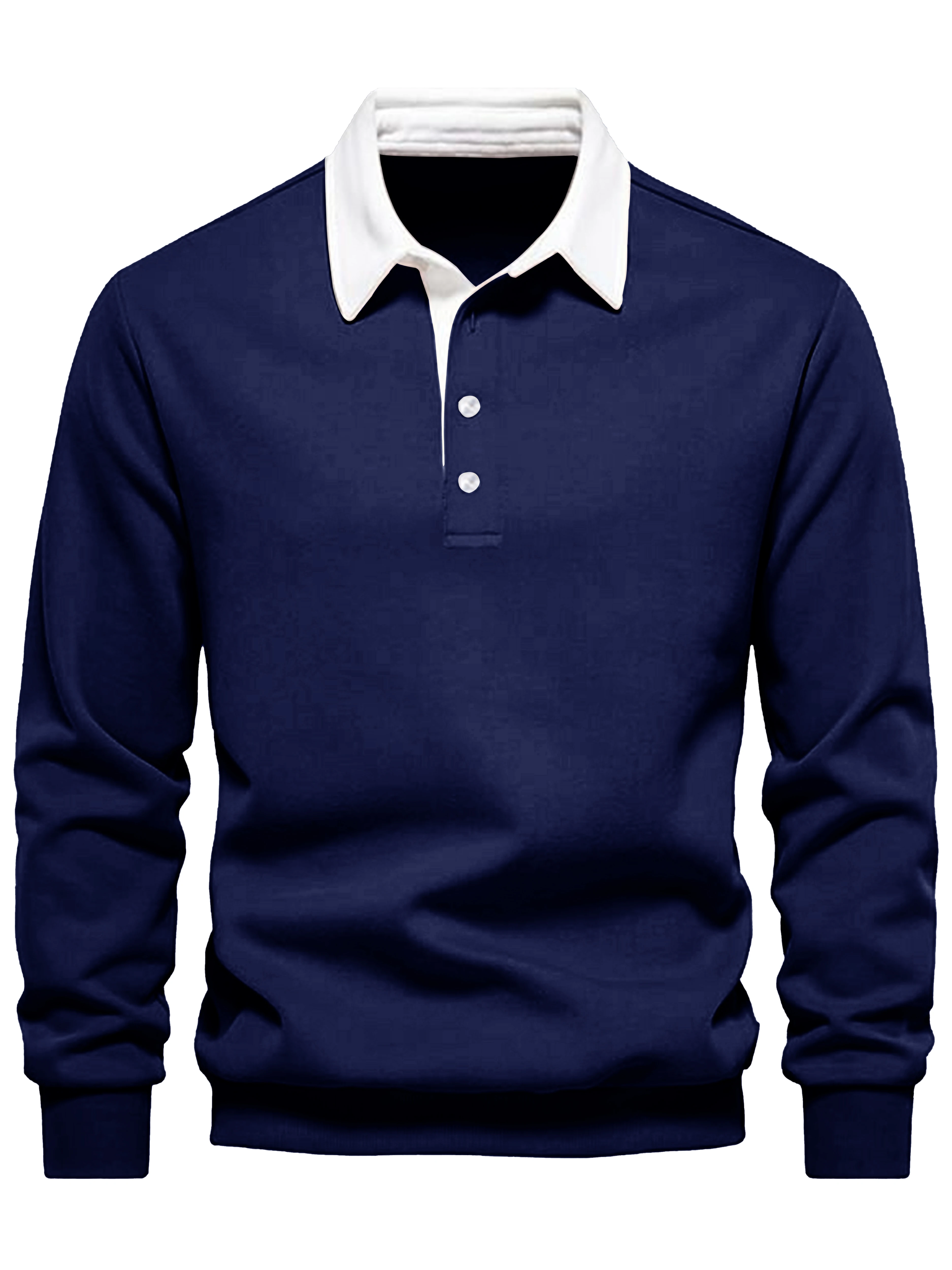 Herren Frühling und Herbst neue lässige Mode einfarbig Langarm POLO Neck Pullover Pullover