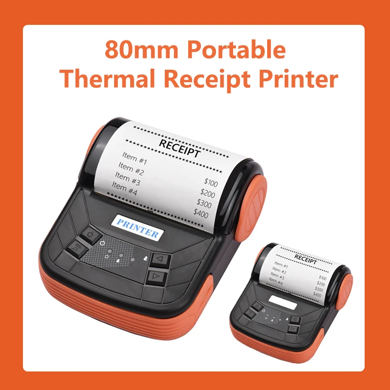 80mm Thermal Printer Portable Receipt Ticket Wireless Bluetooth Mobile Pocket Bill Printer Android Phone PC Printer