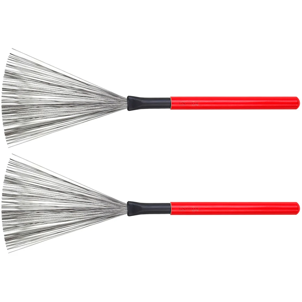 

1 Pair Drum Brush Maple Handle High-Carbon Steel Wire Wood Handle Durable Portable Crisp Tone Percussion Instrument Tool For