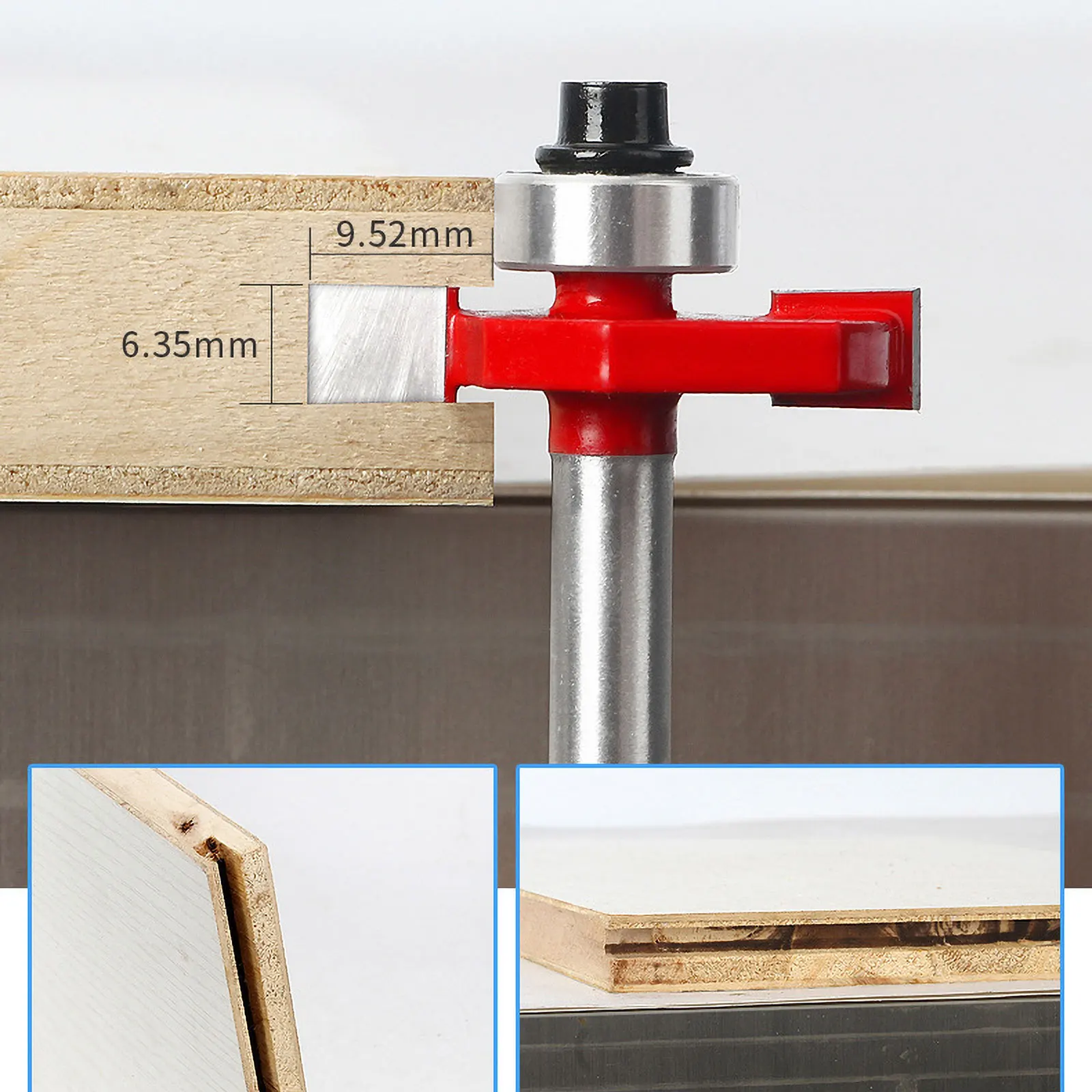 

Stainless Steel T Router Bit 6 3mm Shank Woodworking Tool Slotting Knife Trimming Bits CNC Router Bits Softwood Plywood