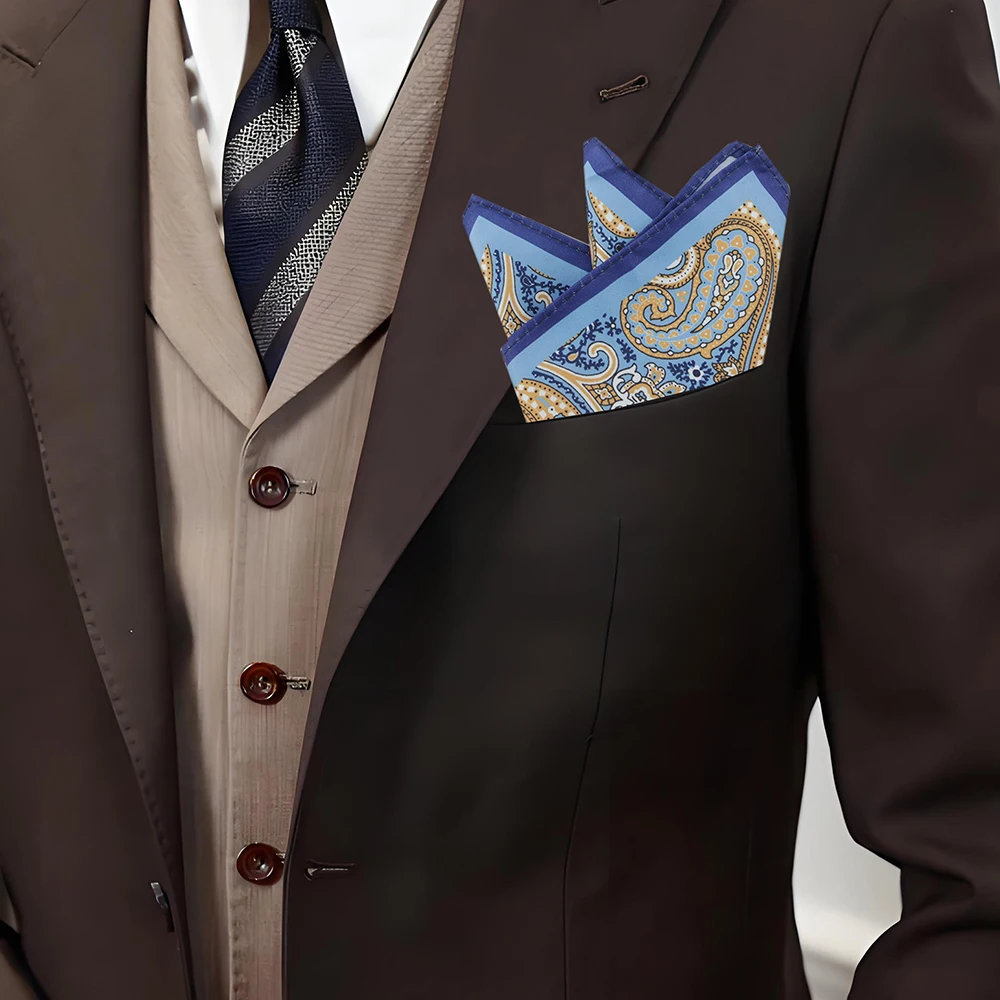 ﻿ Tailor Smith 11.81x11.81 inch Pocket Squares Paisley Men's Handkerchief for Suit Accessories Wedding Business Banquet Gift