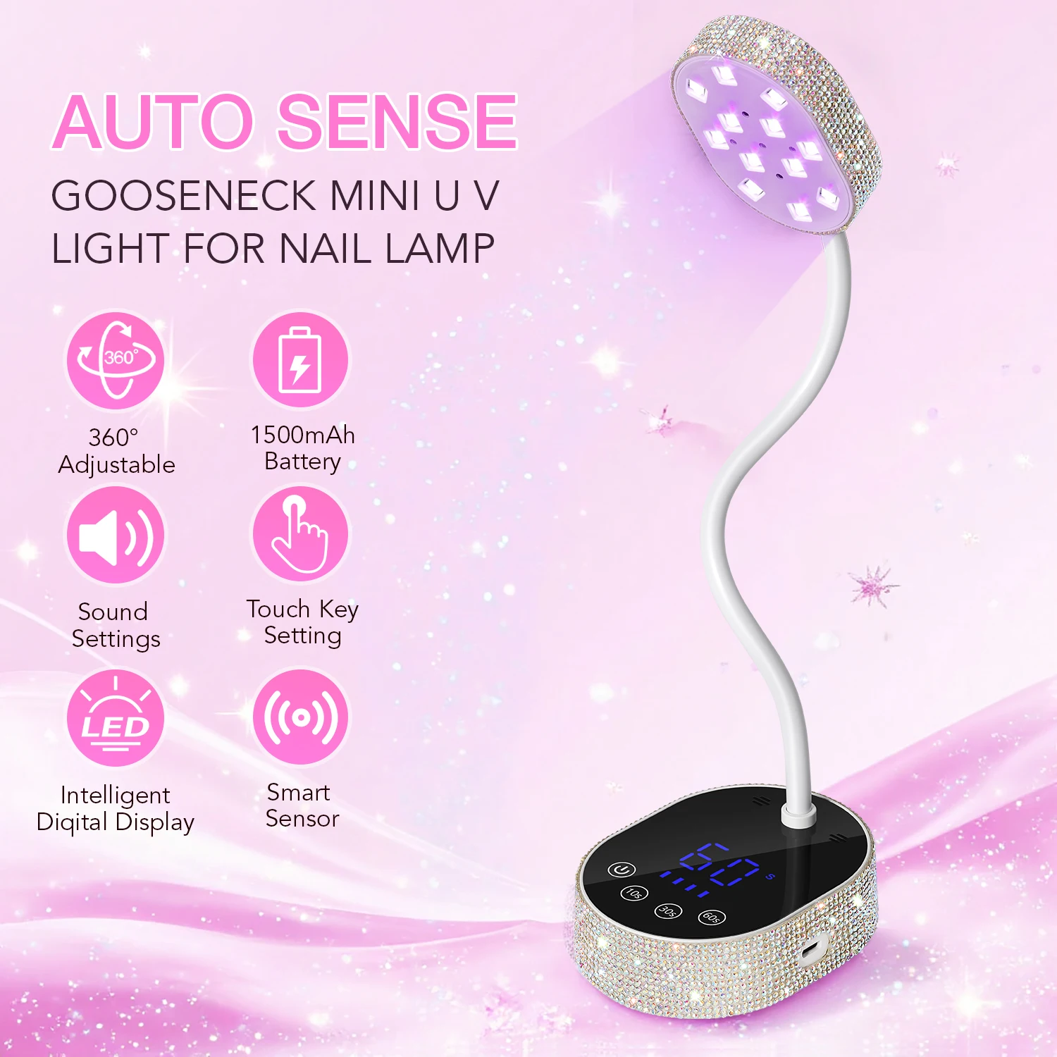 Rechargeable UV Led Nail Lamp Nail Dryer With 3 Timer Settings Nails Professional UV Light For Fast gel Nail Polish Salon Use