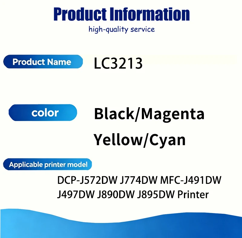 1/2/3/4/5set LC3213 LC3213XL 3213 Ink Cartridge Compatible for Brother DCP-J572DW J774DW MFC-J491DW J497DW J890DW J895DW Printer