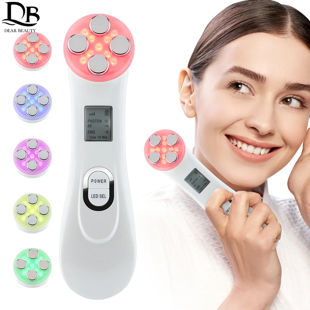 Mặt Mesotherapy Electroporation RF Tần Số Vô Tuyến LED Photon Mặt Nâng Se Khít Xóa Nếp Nhăn Dưỡng Da Máy Mát Xa Mặt