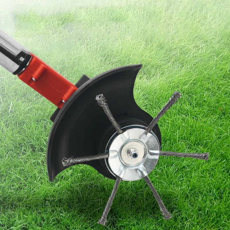 Straight Shaft Brushcutter Removal Moss Rust Steel Wire Wheel Head Grass Trimmer Head Universal Weed Brush Fit