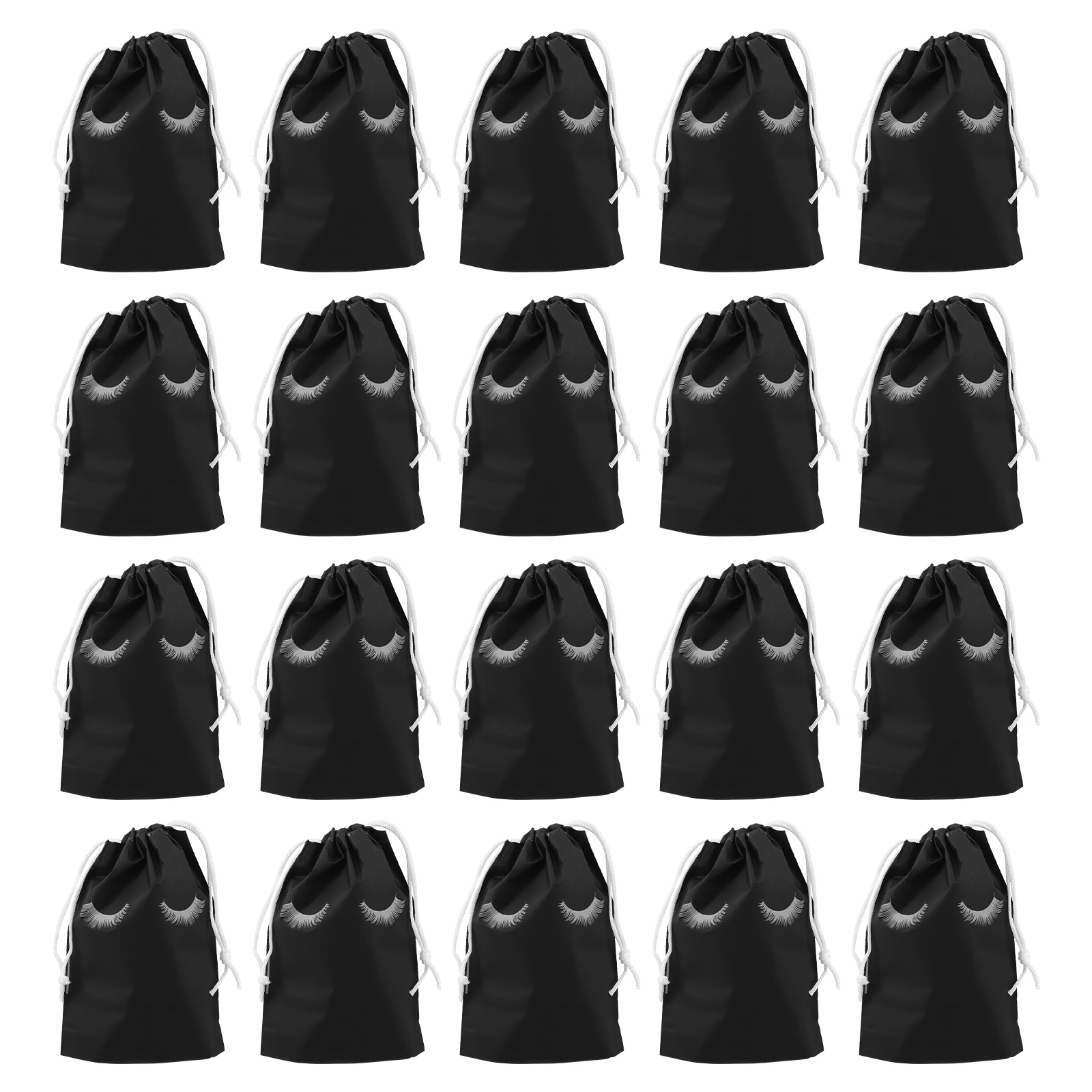 

Cosmetics Storage Bag Drawstring Eyelash Packaging Black Care Decor Travel Essential Sturdy Materials Matte Finish Beauty