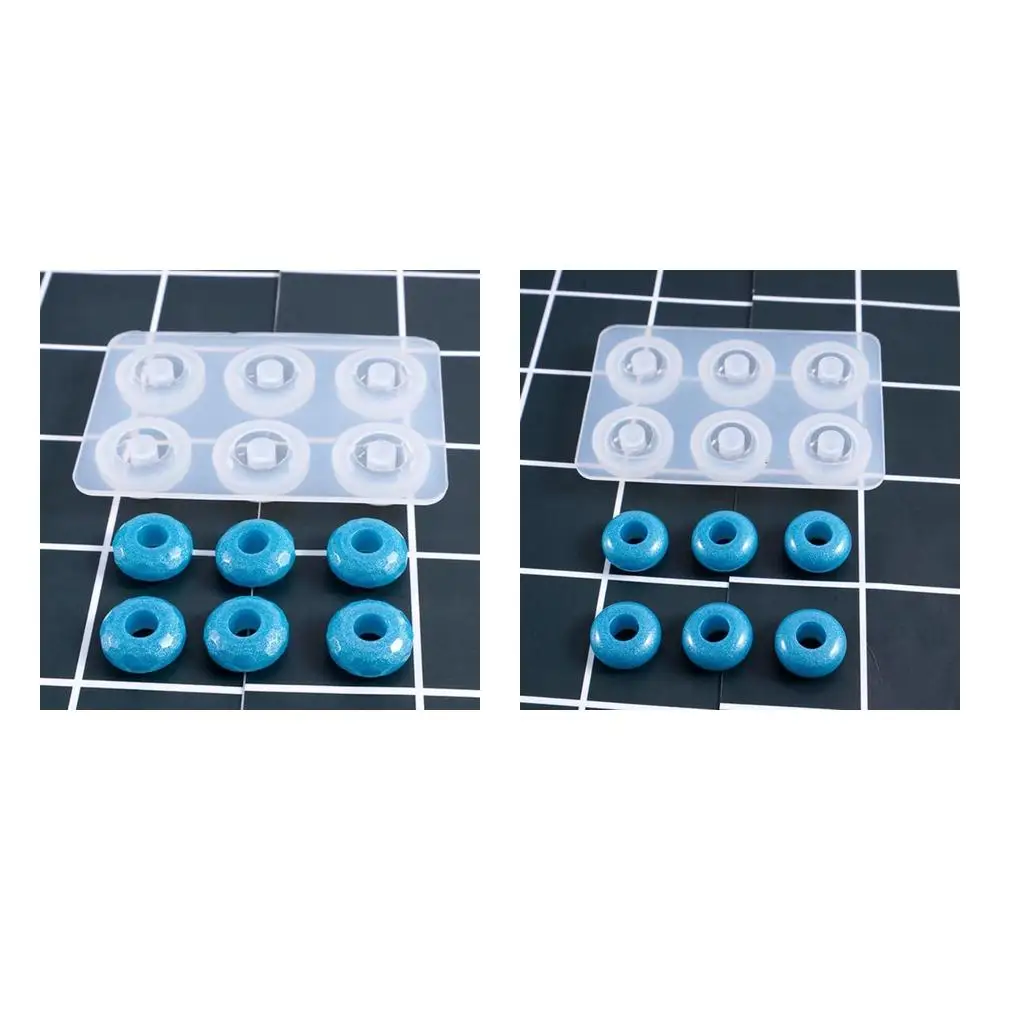 6 قطعة DIY بها بنفسك ثقب كبير الراتنج للأحجار الكريمة كابوشون مجوهرات صب الراتنج كرات مكعب الخرز صنع #4