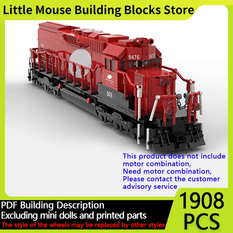 

City Car Model MOC Building Bricks SD40T-2 Diesel Locomotive Train Modular Technology Gifts Holiday Assemble Children Toys Suit