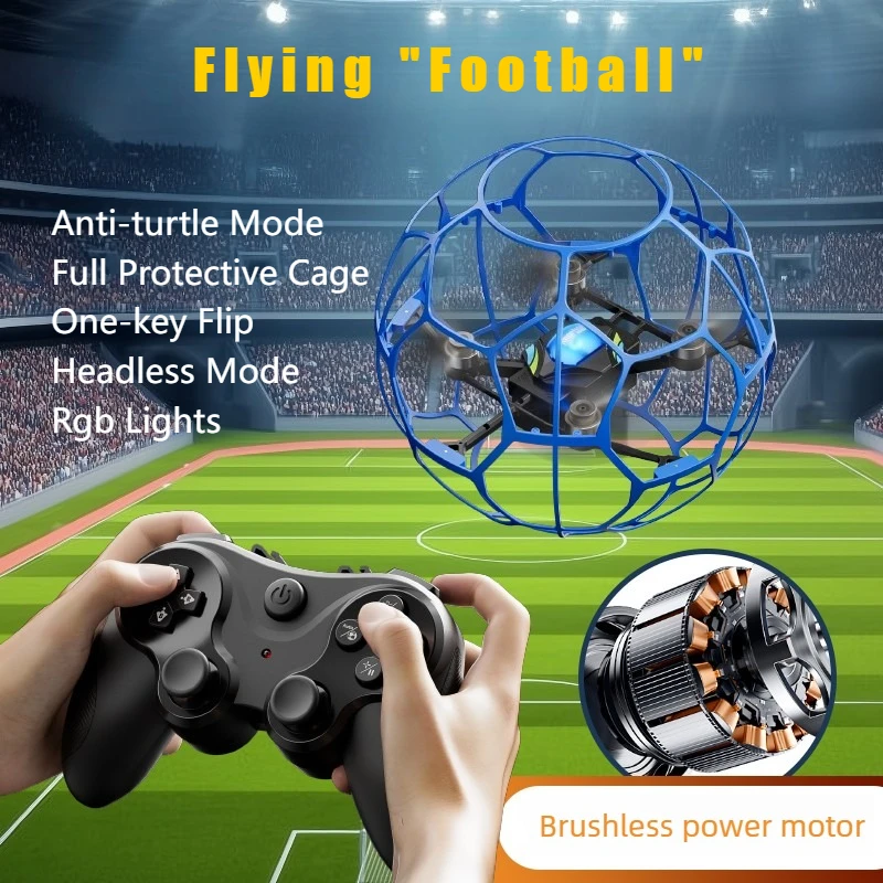 

Крутой соревновательный футбольный дрон с режимом защиты от зацепов, полной защитной клеткой, бесщеточным двигателем, режимом безголового управления и RGB-подсветкой