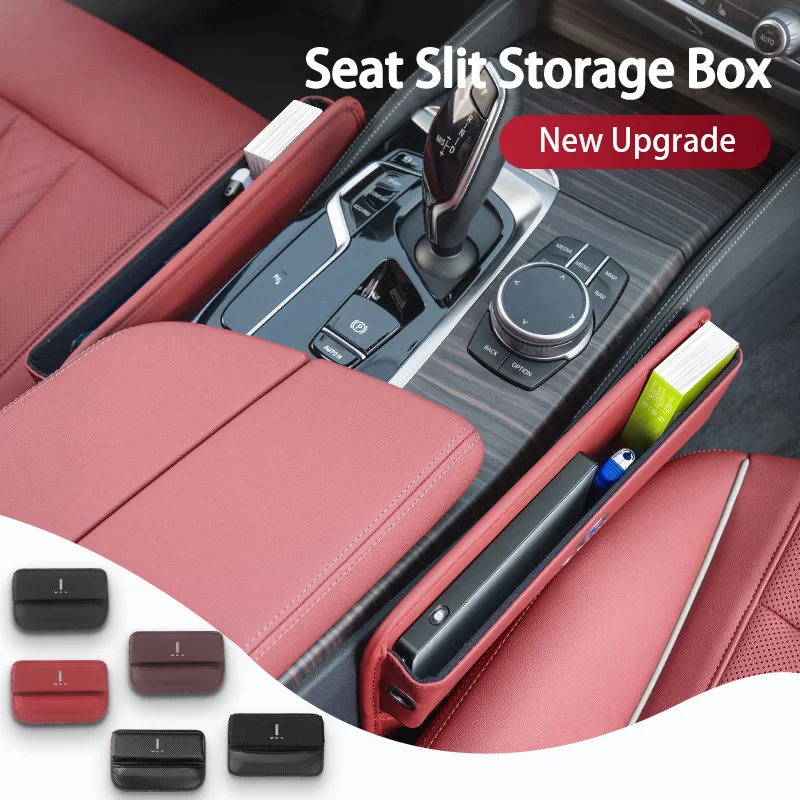 Car Seat Gap Storage Box Organizer Pocket Wallet Accessories For WEY Tank 500 Macchiato Coffee 01 02 2021-2022