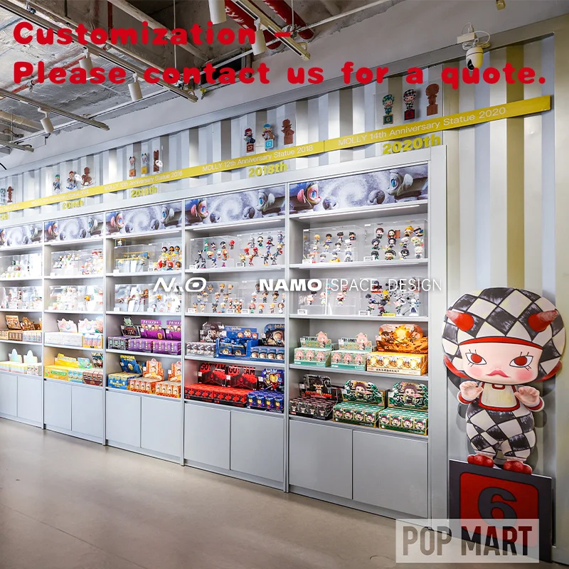 custom.Customized Shopping Mall Wall Display Stand Retail Store Furniture Candy Display Cabinet and Toy Showcase
