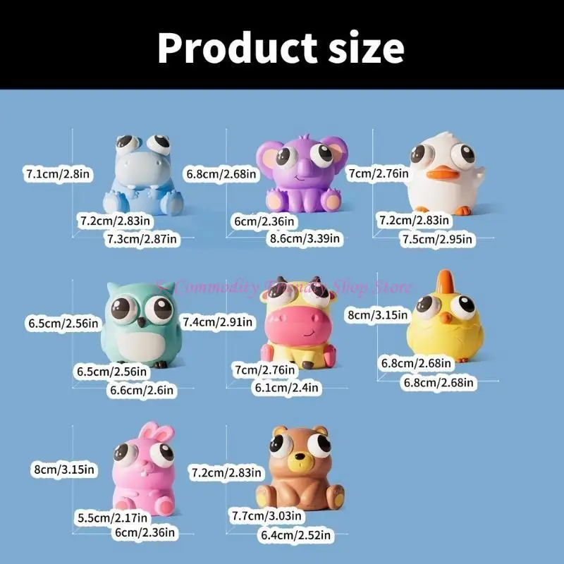 85AE Stress Relief Eye Popping Animal Toy Office Adult Hand Relaxation Squeezable Toy