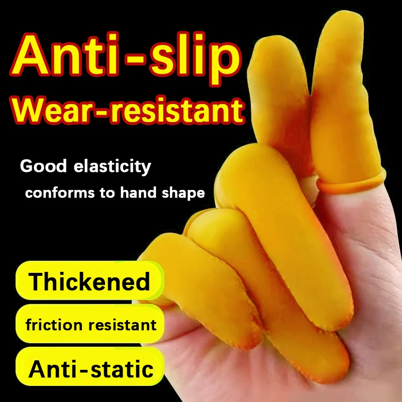 Disposable Rubber Gloves, Latex, Fingertip Protective Gloves, Anti-slip, Anti-static, Five Finger Gloves, Thumb Sleeves