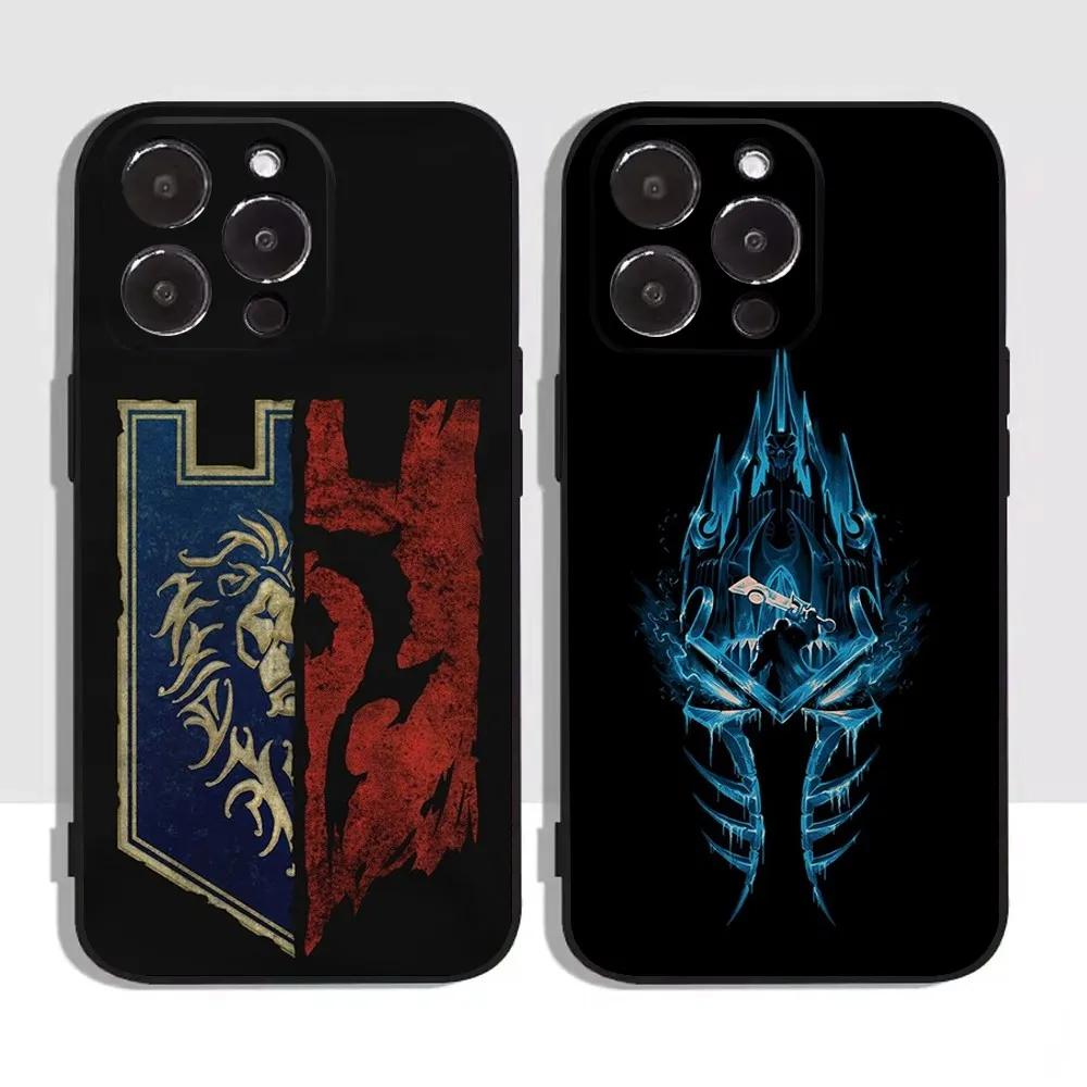 W-Wow W-World Of W-Warcraft Game Phone Case For Apple iPhone 15,14,13,12,11,XS,XR,X,8,7,Pro,Max,Plus,mini Silicone Black Cover