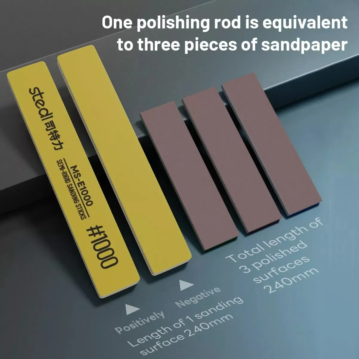 Stedi MS-E400 ~ 1500 عصي صنفرة شبه صلبة نموذج بلاستيكي قضيب تلميع لتجميع أدوات بناء النموذج هواية ذاتية الصنع