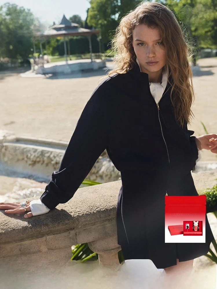 

H&M женская ort Jaet 2026, весенняя новинка Sle Air Force Pilot, модная верхняя одежда на молнии, полиэстер, вискоза, обычная длина