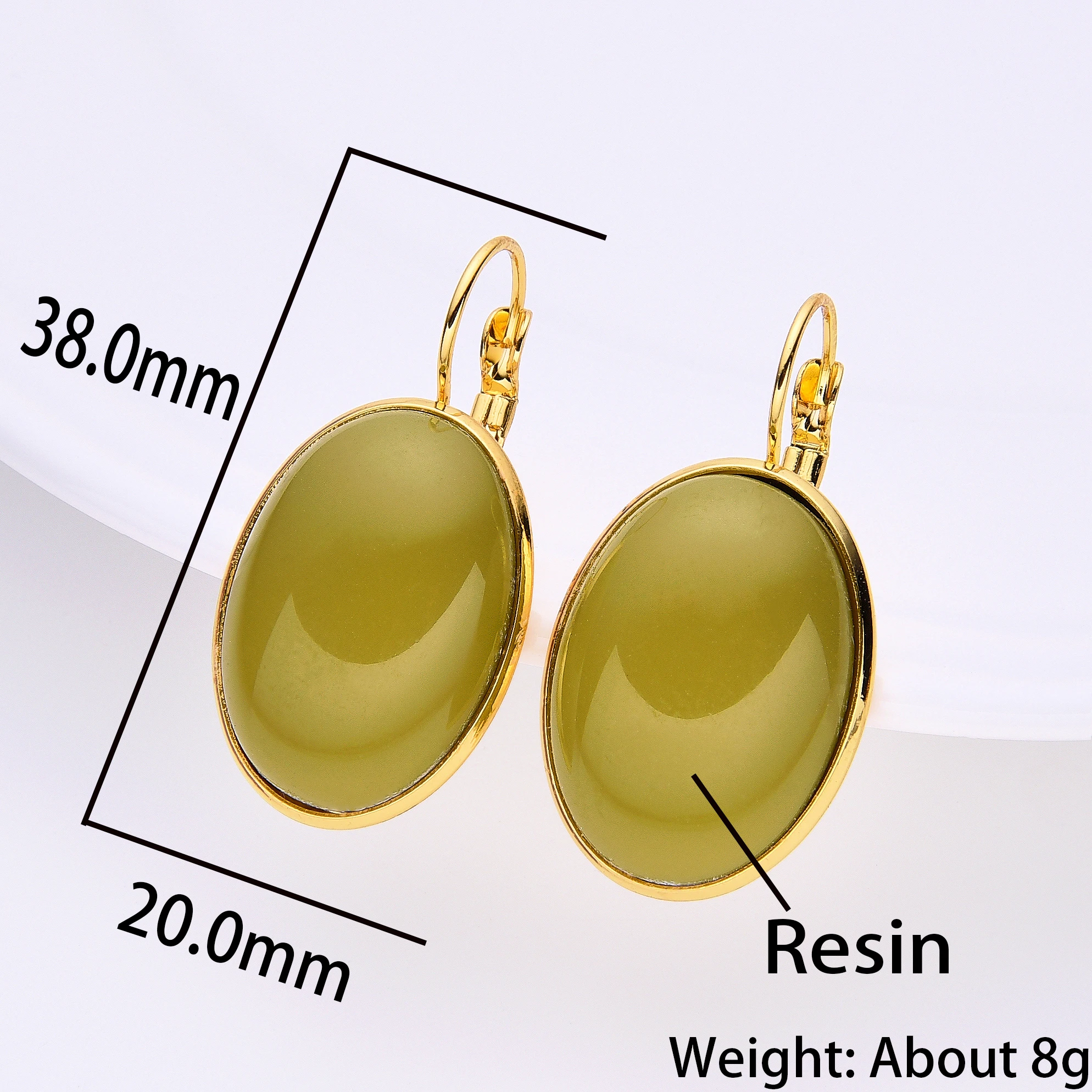 2024 New Geometric Fashion Colour Statement Earrings For Women Vintage Handmade Resin Oval Dangle Earrings Jewelry New Year Gift