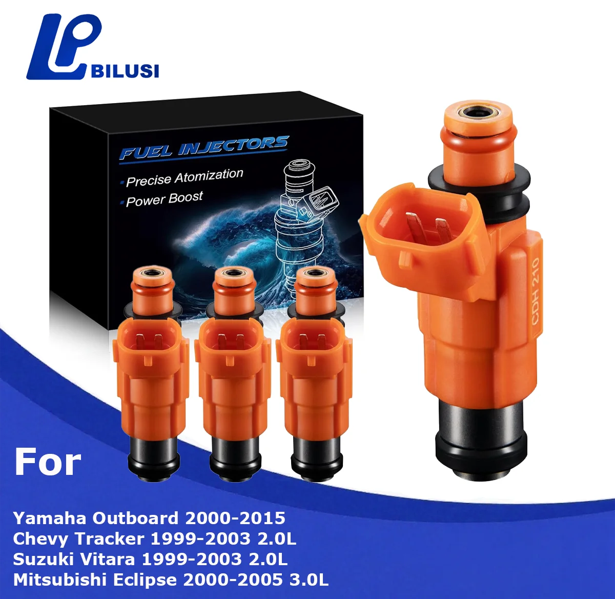 

Bilusi Fuel Injectors For Mitsubishi Eclipse 2000-2005 3.0L For Yamaha Outboard 2000-2015 115HP OE:CDH210 CDH-210