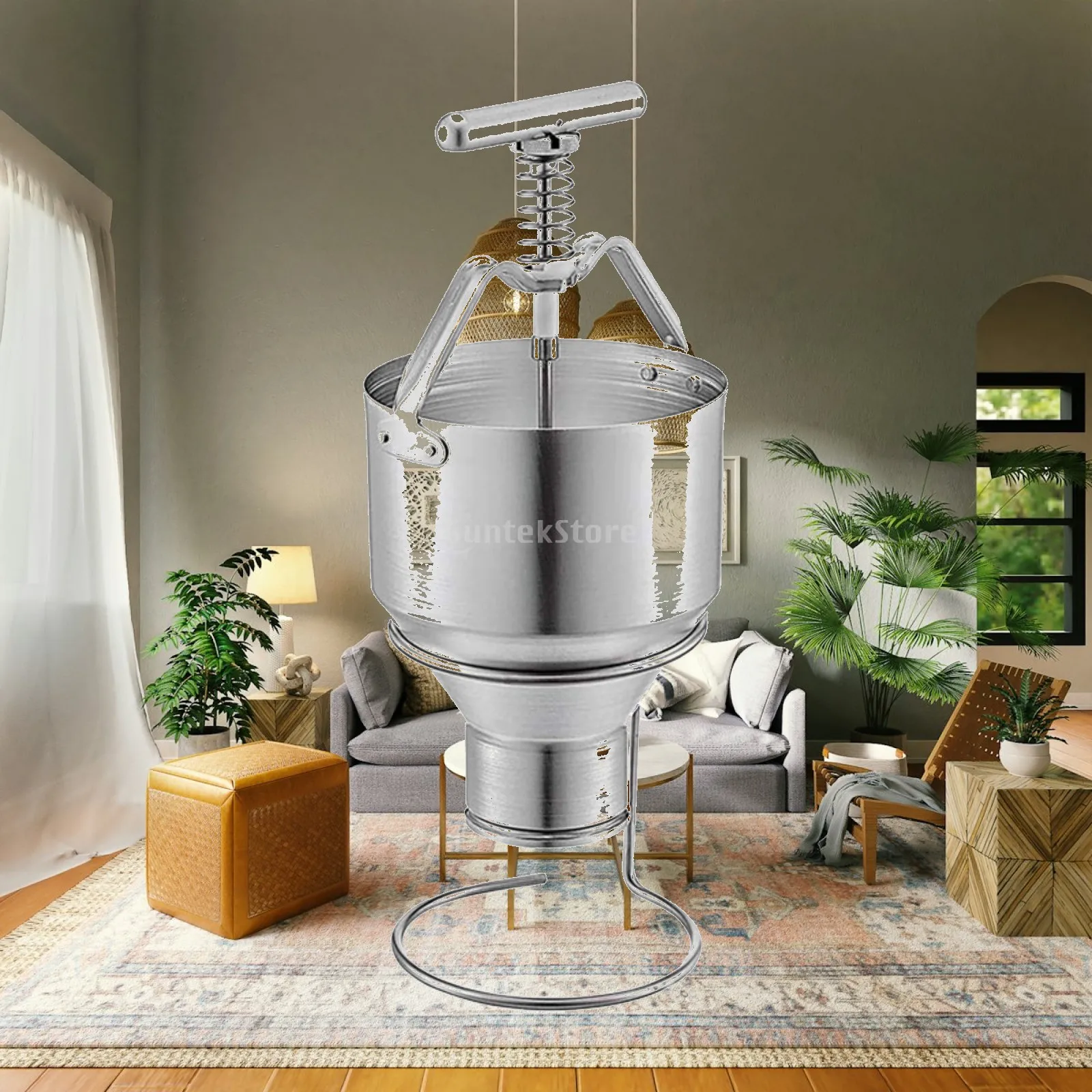 Rust Resistant Batter Dispenser Funnel Manual Stainless Steel Tool with Stand for Pancake Mix