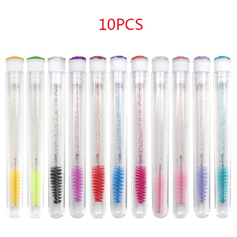 Lot de 10 brosses à cils jetables réutilisables, Tube de Mascara en résine anti-poussière remplaçable