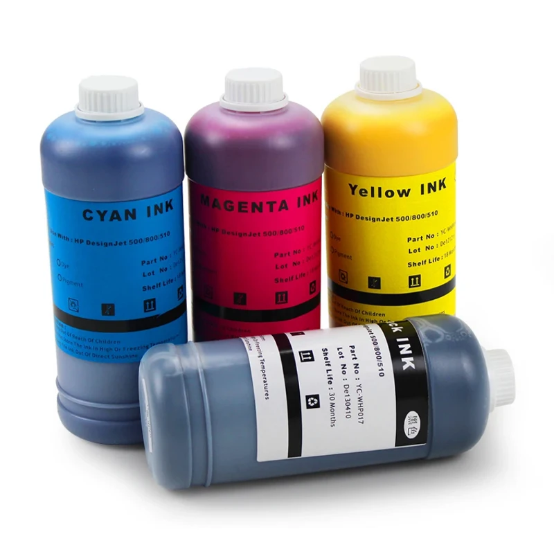 Botella de tinta pigmentada HP82, 4 colores para impresora HP 82, HP Designjet 1000, 500ps, 500, 800ps, 800 ml, 1000ML, ml