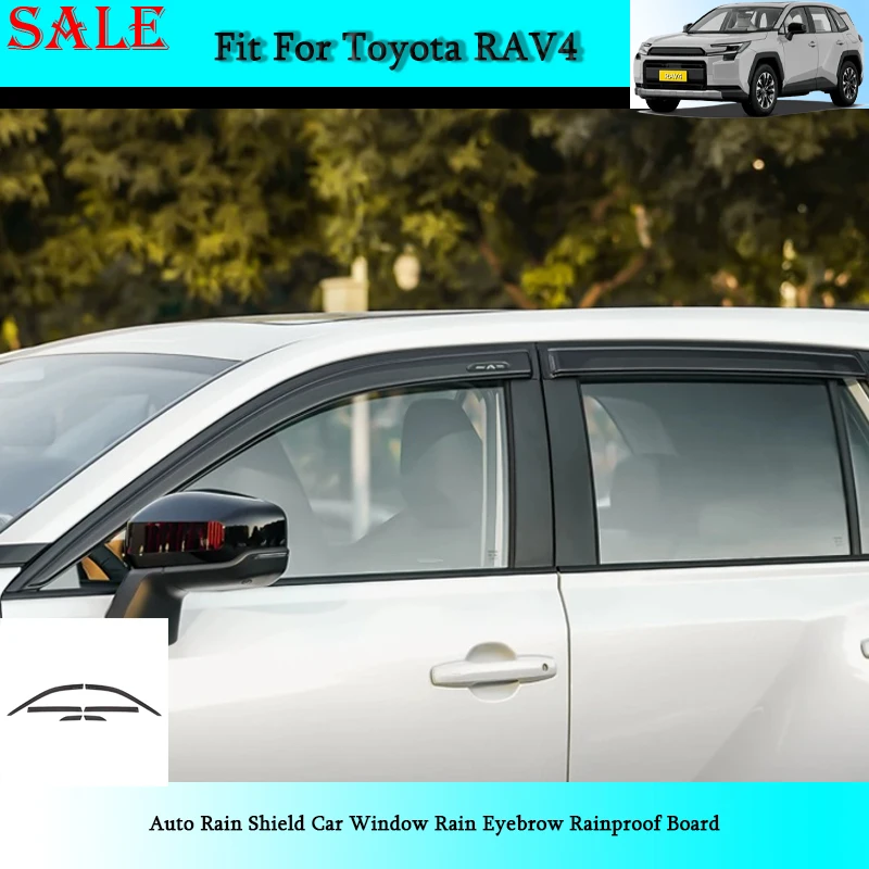 Fit for Toyota RAV4 2026 Auto Rain Shield Car Window Rain Eyebrow Rainproof Board Auto Exterior Decoration Modification Supplies