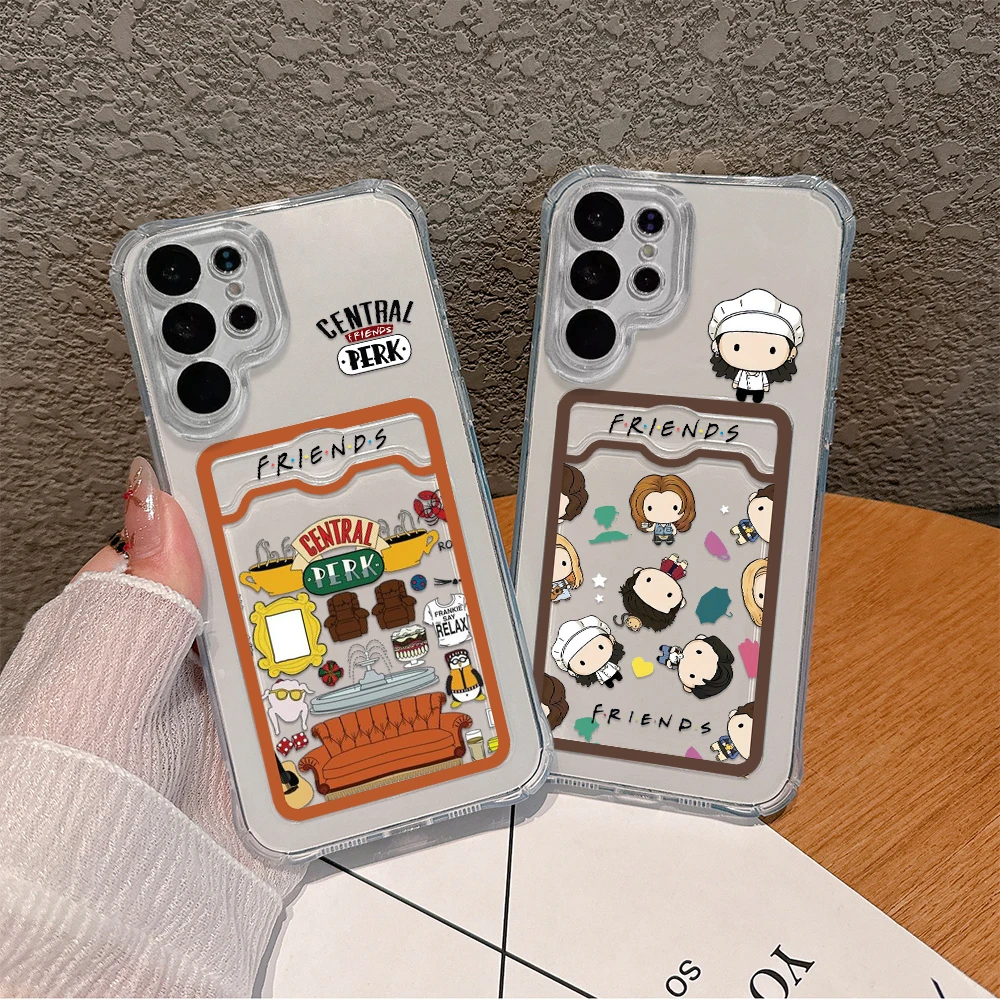 Central Perk Coffee Friends Card Hold Case For Samsung A73 A72 A71 A55 A54 A53 A52 A35 A34 A33 A25 A24 A23 A14 A05 A04 5G Cover