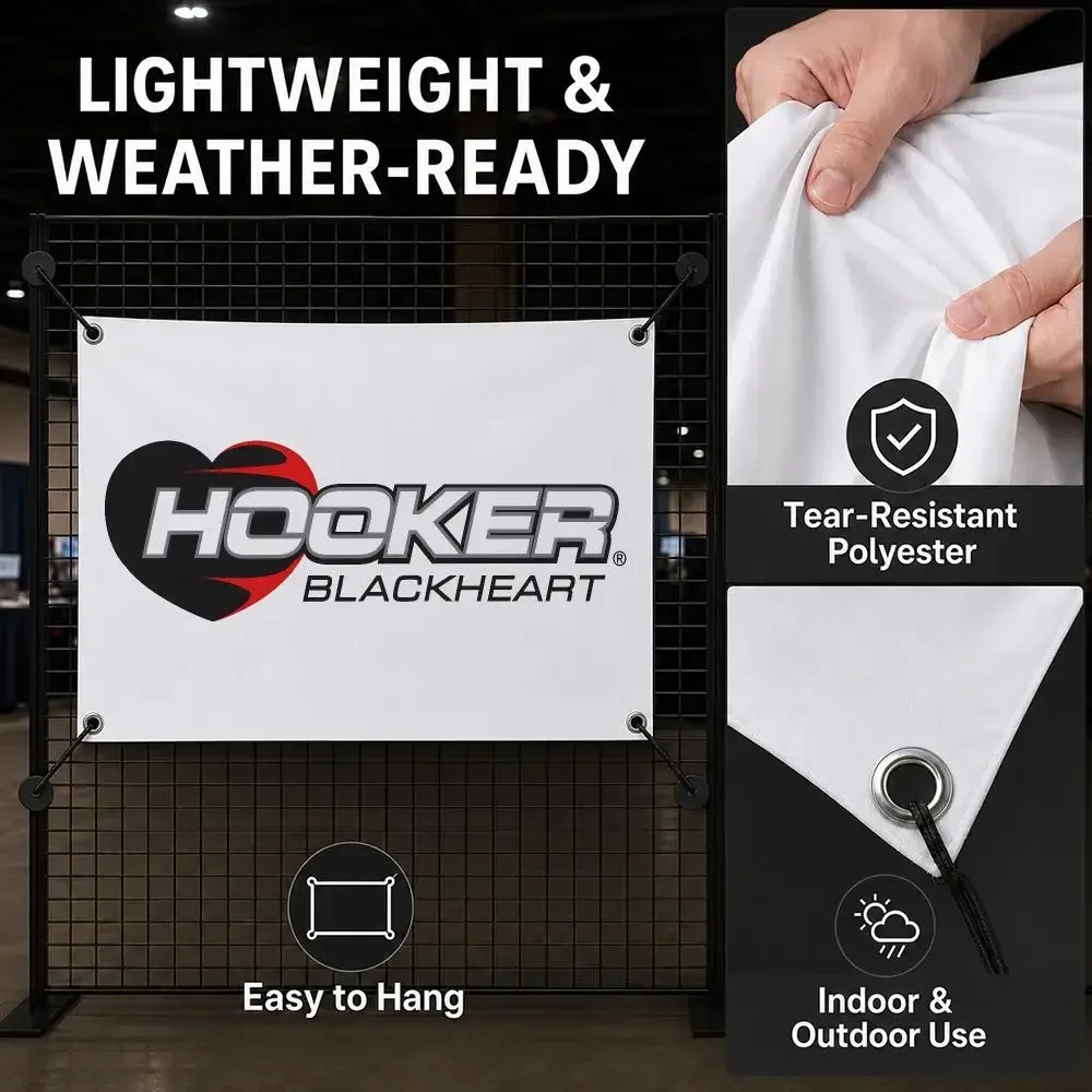H-Hooker Headers Exhaust Modification Flags Interior Wall Hanging Background Art Banner Bedroom Living Room Outdoor Party Decor
