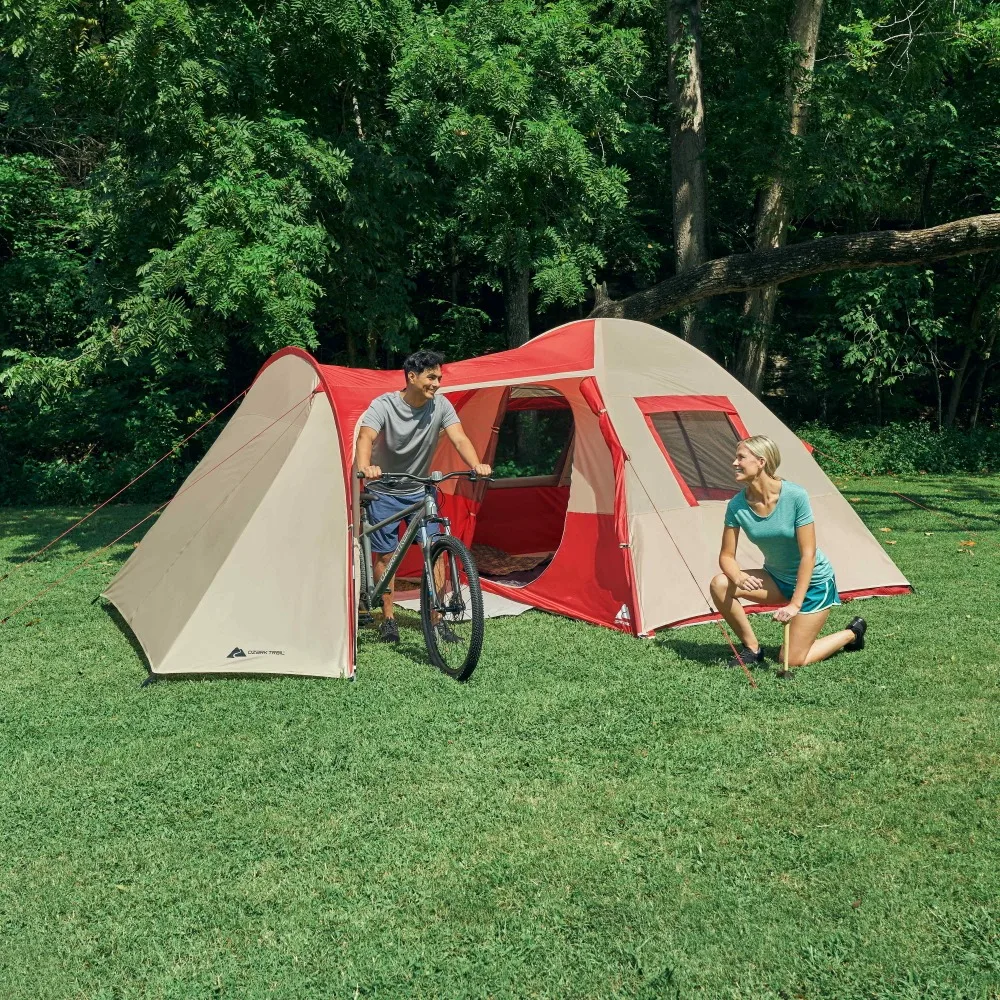 Ozark Trail 6-Person Dome Tent With Sitting Area - Floor Area-15'x11' Carry Weight- 21.38lbs. Camping Tent Travel Nature Hike