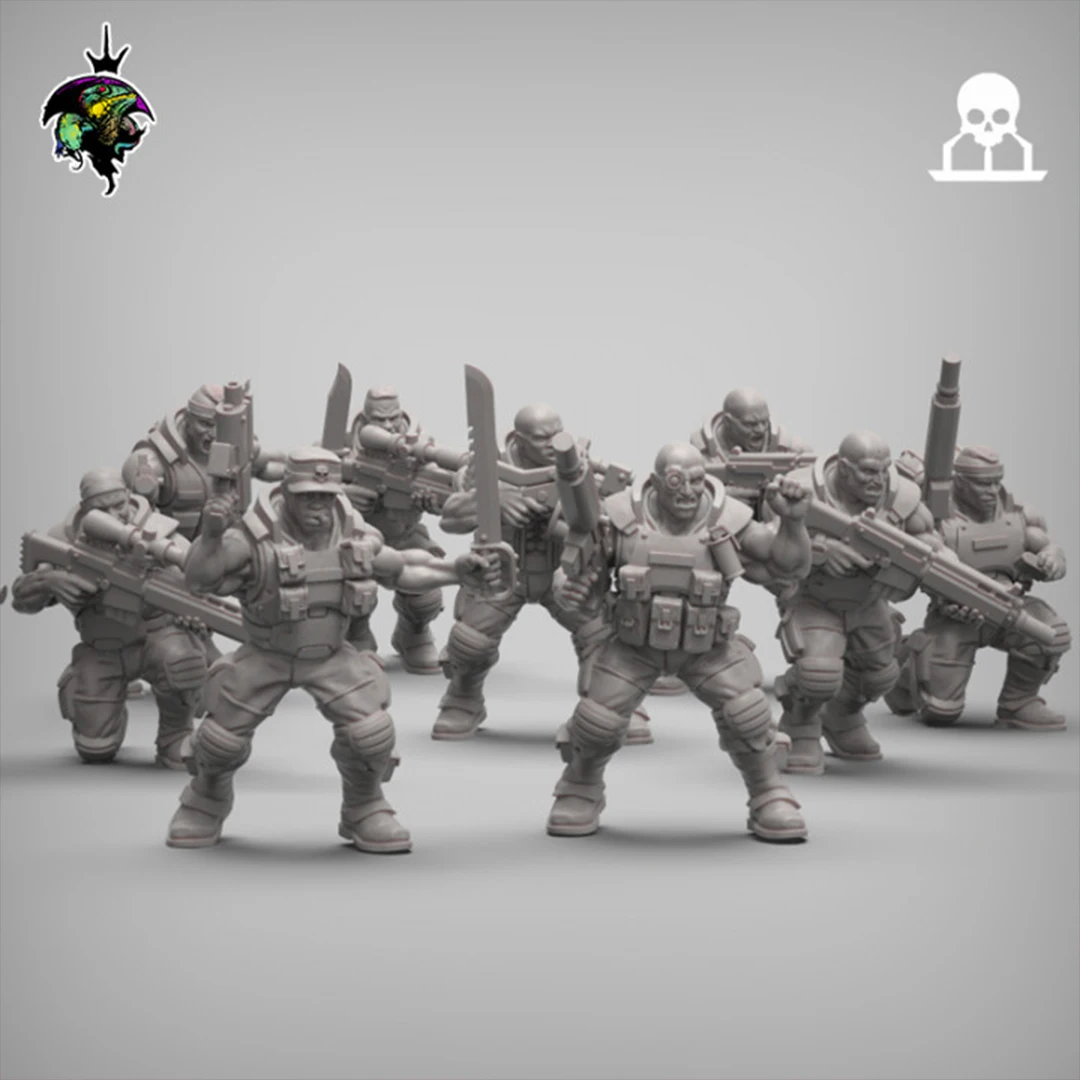 75mm,50mm,32mm, 28mm,3d printed miniature model resin figure , Spacenam Plasrifle Team , Unassembled and unpainted kit