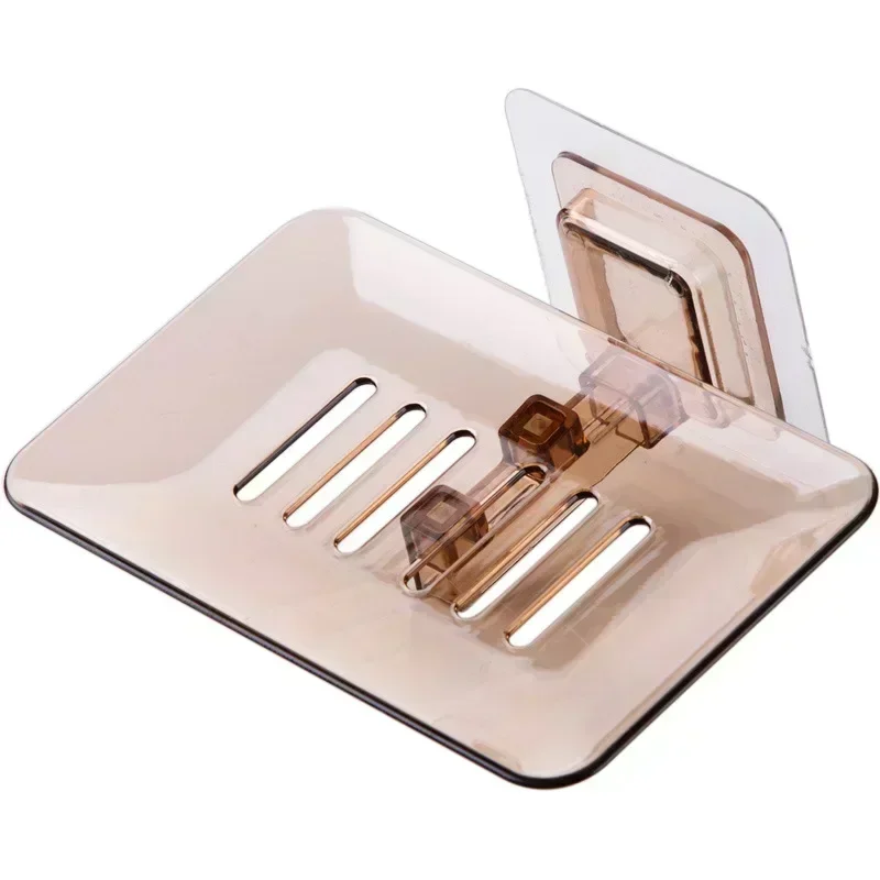 Self Adhesive Wall Mounted Holder Soap Soap Rack Double Layer Bathroom Soap Dishes No Drilling Sponge Dish Accessories