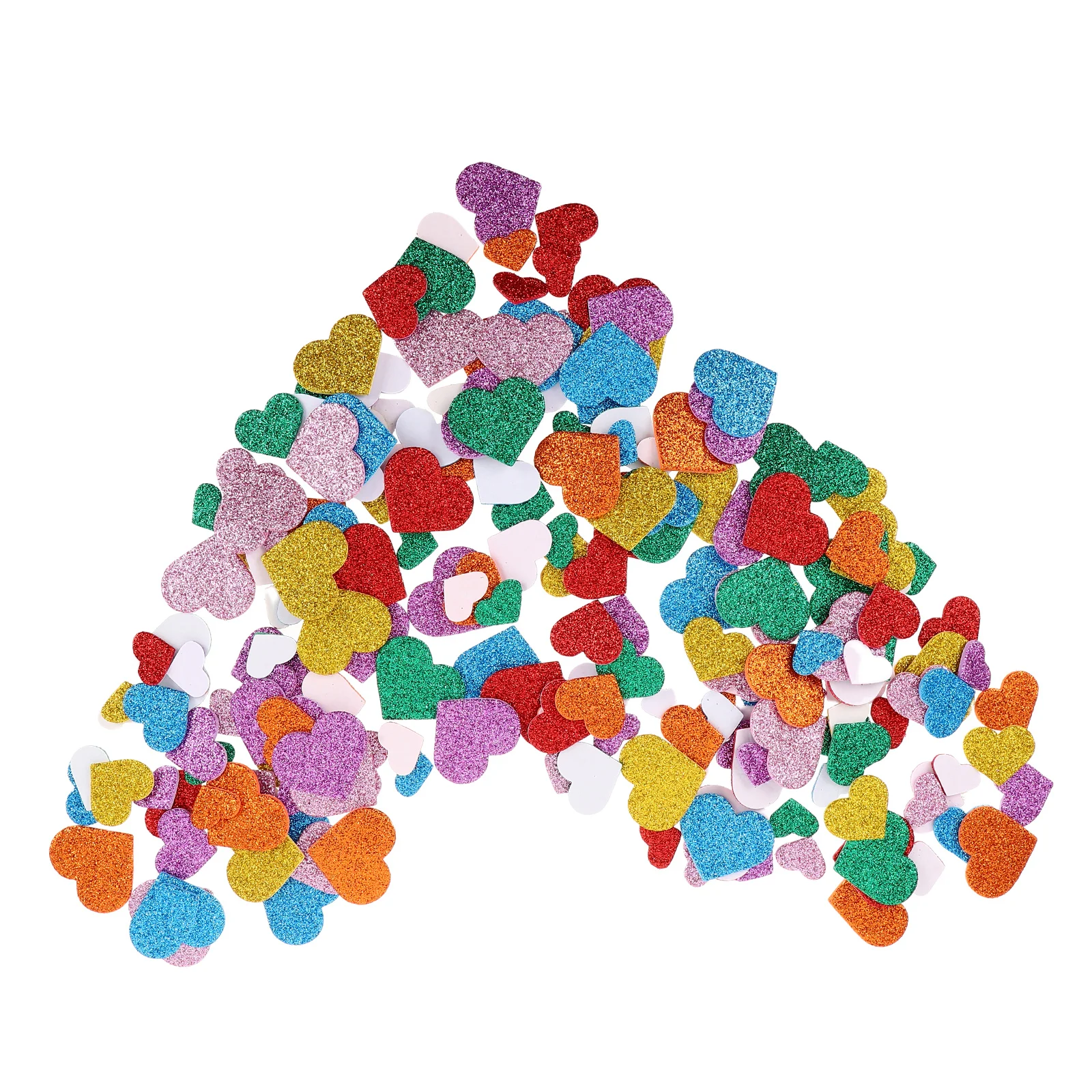 

200pcs Shaped Glitter Stickers Soft EVA DIY Valentines Day Supplies Valentine Diy Heart Foam Stickers Foam Hearts Storage Decor