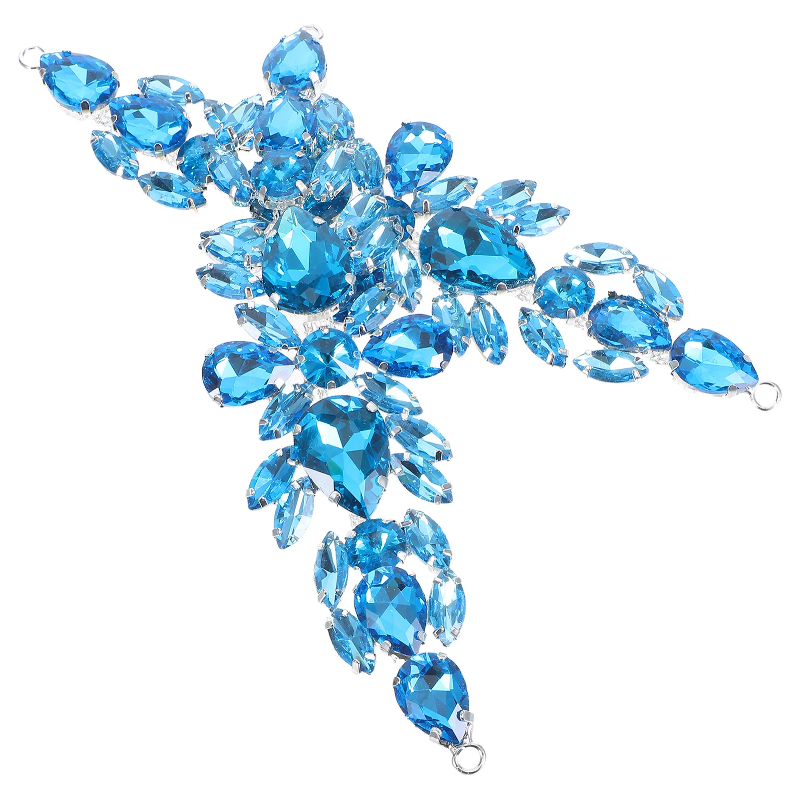 

2Pcs Rhinestone Flower Applique Elegant Crystal Floral Sewing Patches Wedding Dress Shoes Decorations Bridal Accessories