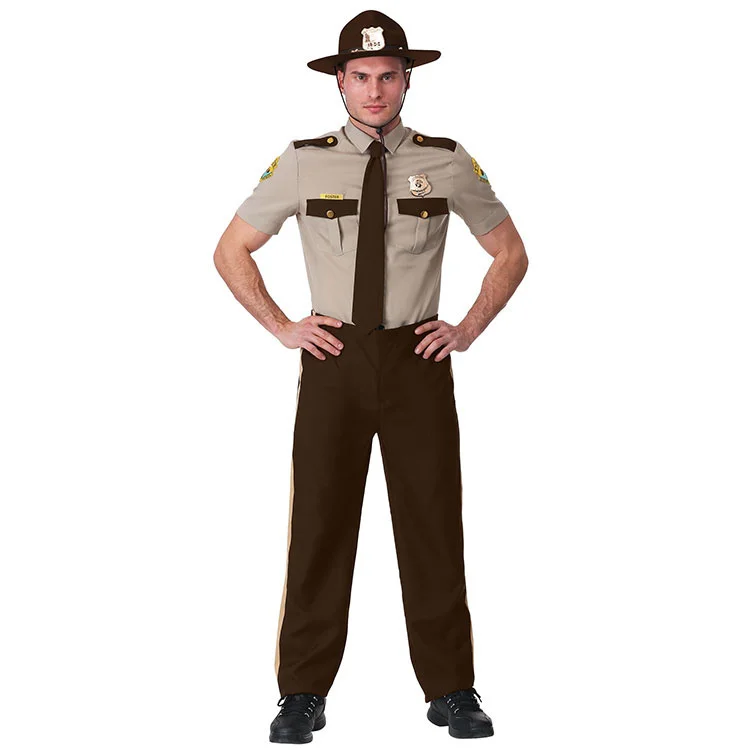 American Halloween Carnival stage performance adult super mounted police governor police patrol play costumes