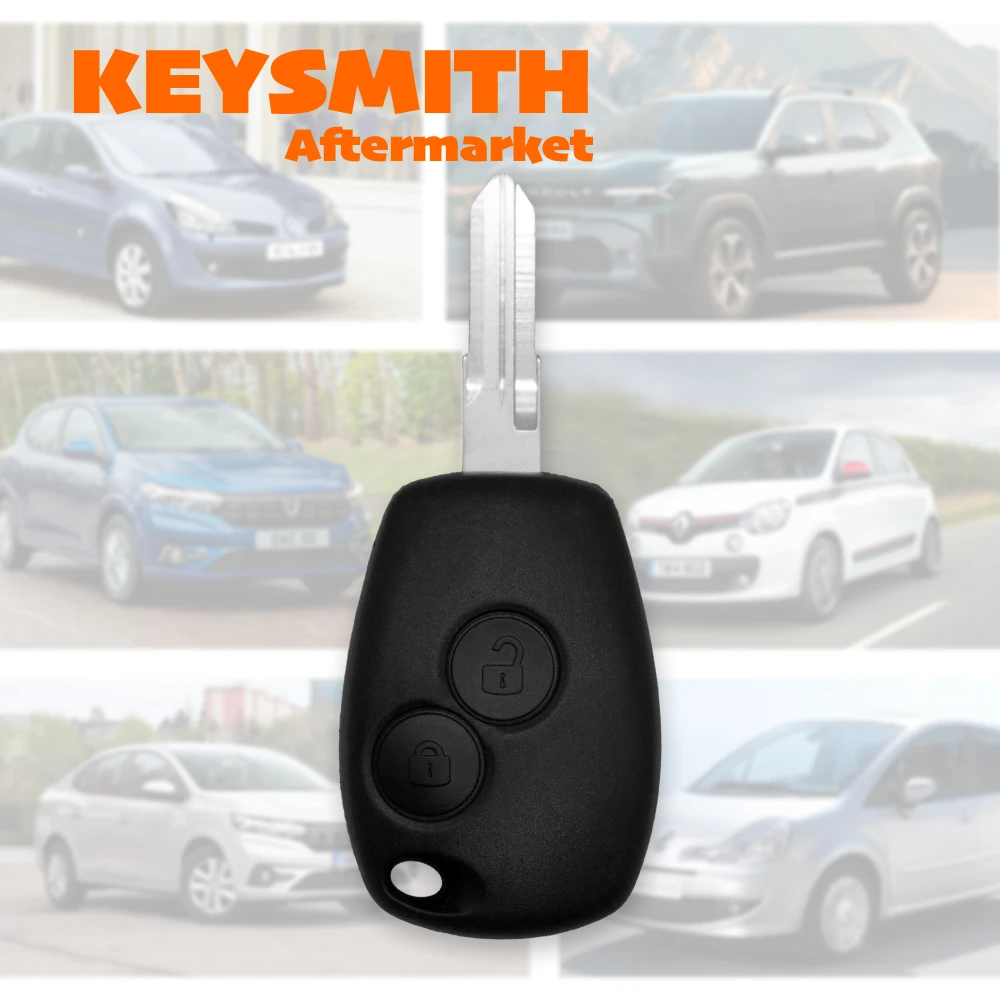 KEYSMITH Chiave Remota a 2 Pulsanti per Renault Duster Modus Clio 3 Twingo DACIA Logan Sandero Kangoo 433MHz Chip PCF79/46/47/52E