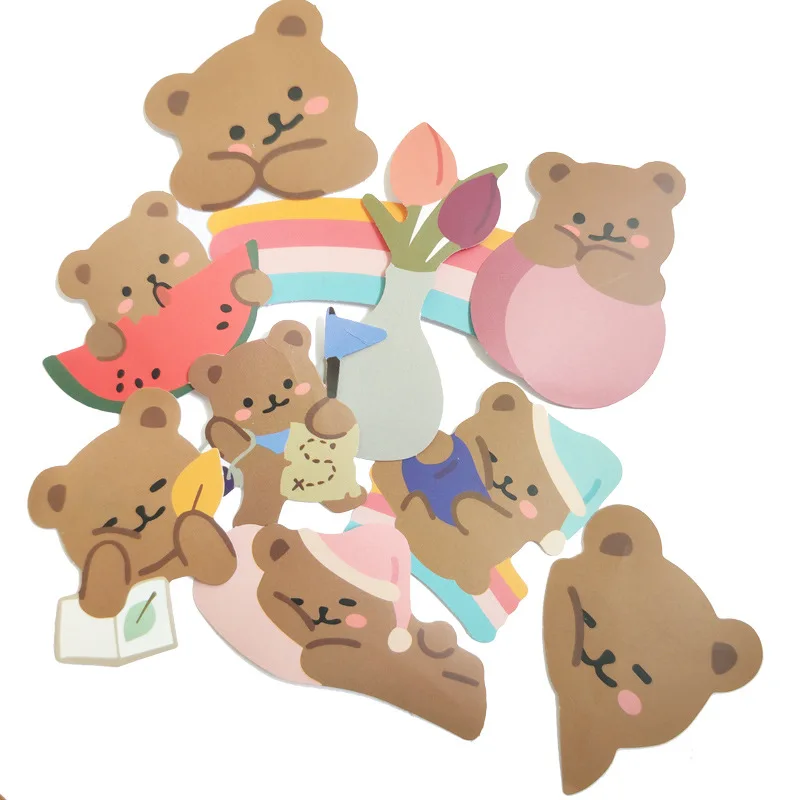 10/30/60pcs Cute Bear Stickers Laptop Bicycle Guitar Skateboard Sticker Kid DIY Graffiti Waterproof stickers