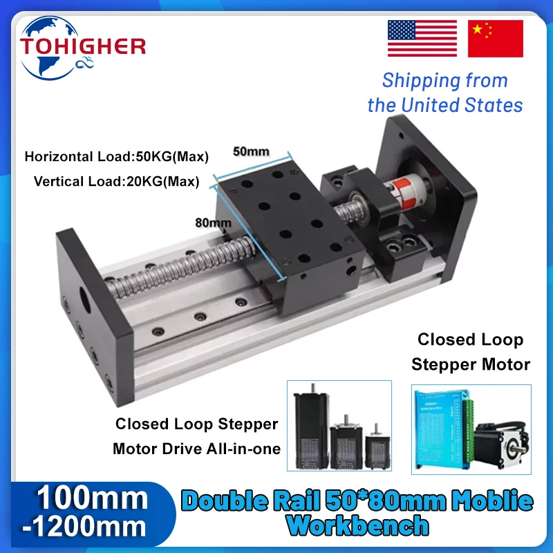 CNC Ball Screw Linear Rail Motor Kit  Sliding Table SFU1605 Nema23 Motor Slide Table Linear Guide Stage XYZ Axis Motion Module