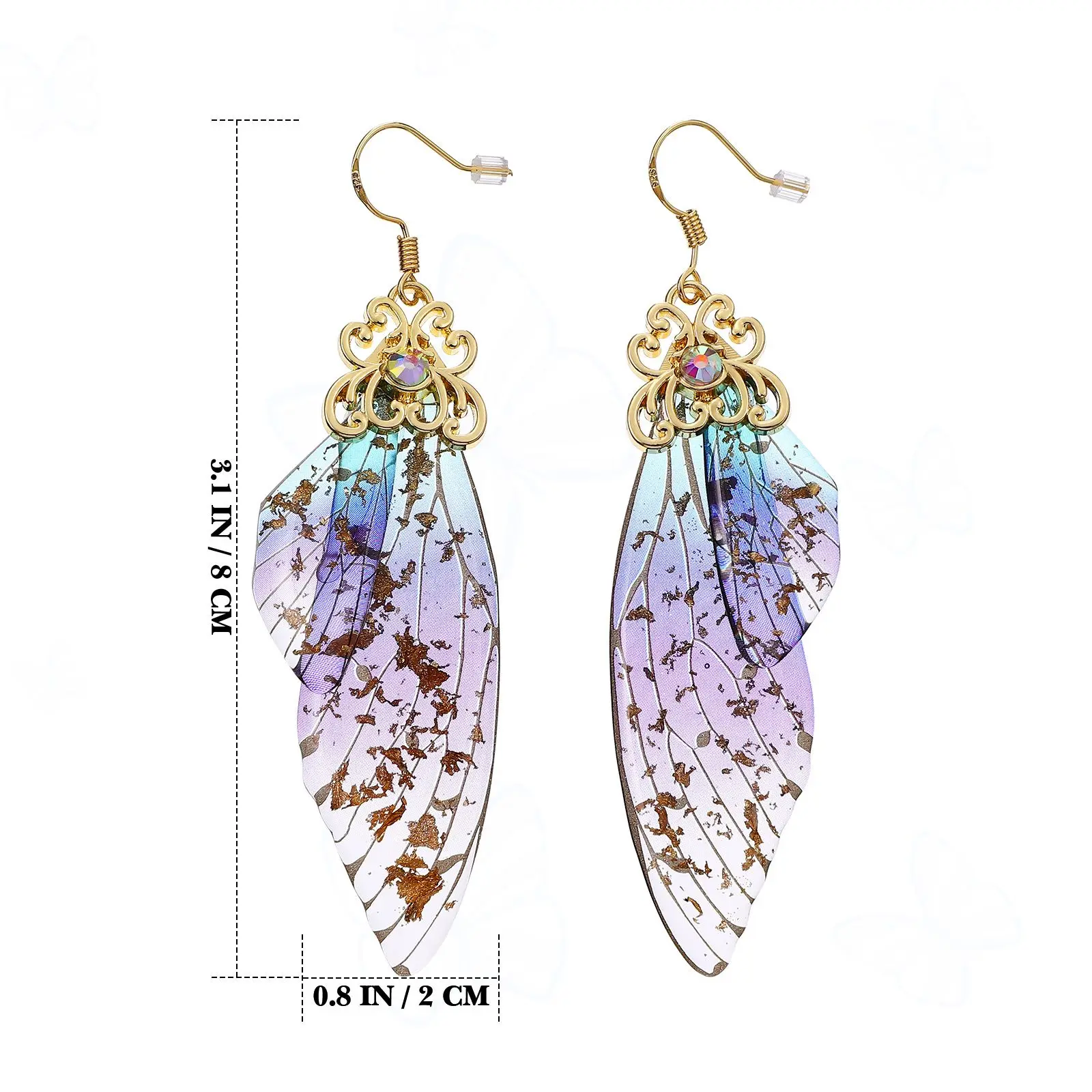 

Butterfly Wing Colorful Fairy Women Earrings Jewelry Dangle Girls Lightweight Comfortable Everyday Accessories