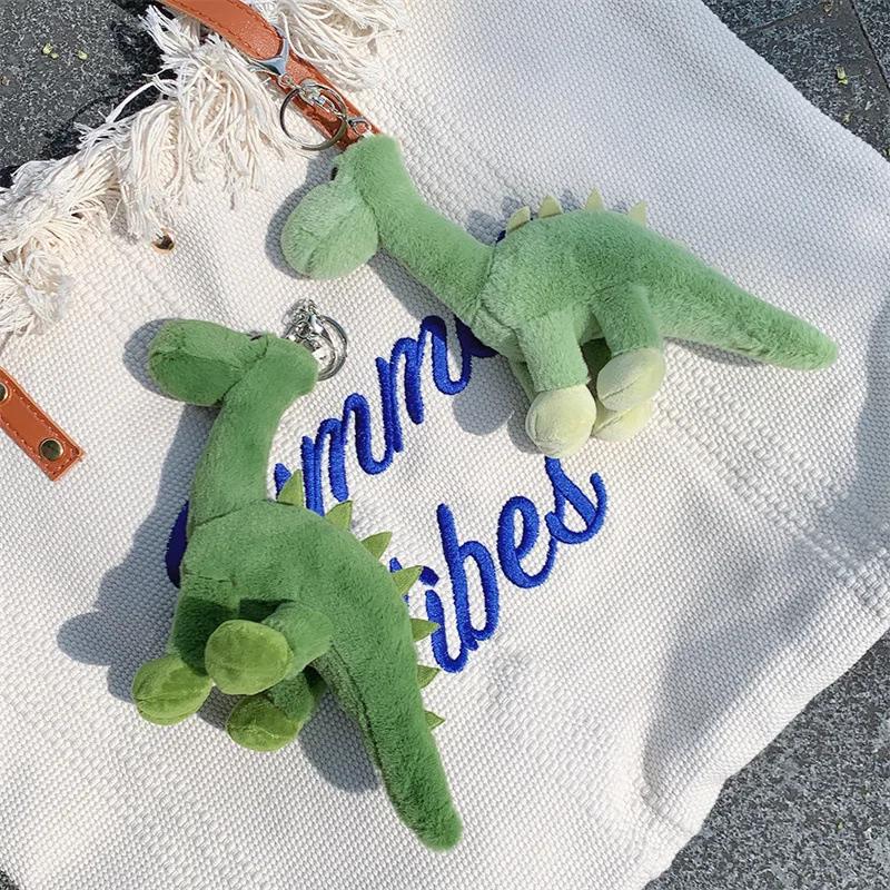 Cartoon Kawaii Green Small Fresh Long Neck Small Dinosaur Plush Doll Keychain Pendant Creative Fashion Cute Dinosaur Bag Pendant