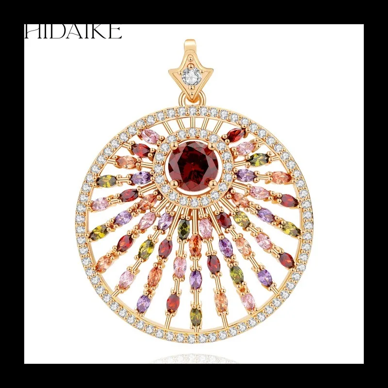 Popular Middle East New Colored Flower Zircon Pendant Fashion Factory Direct Supply Temperament Retro