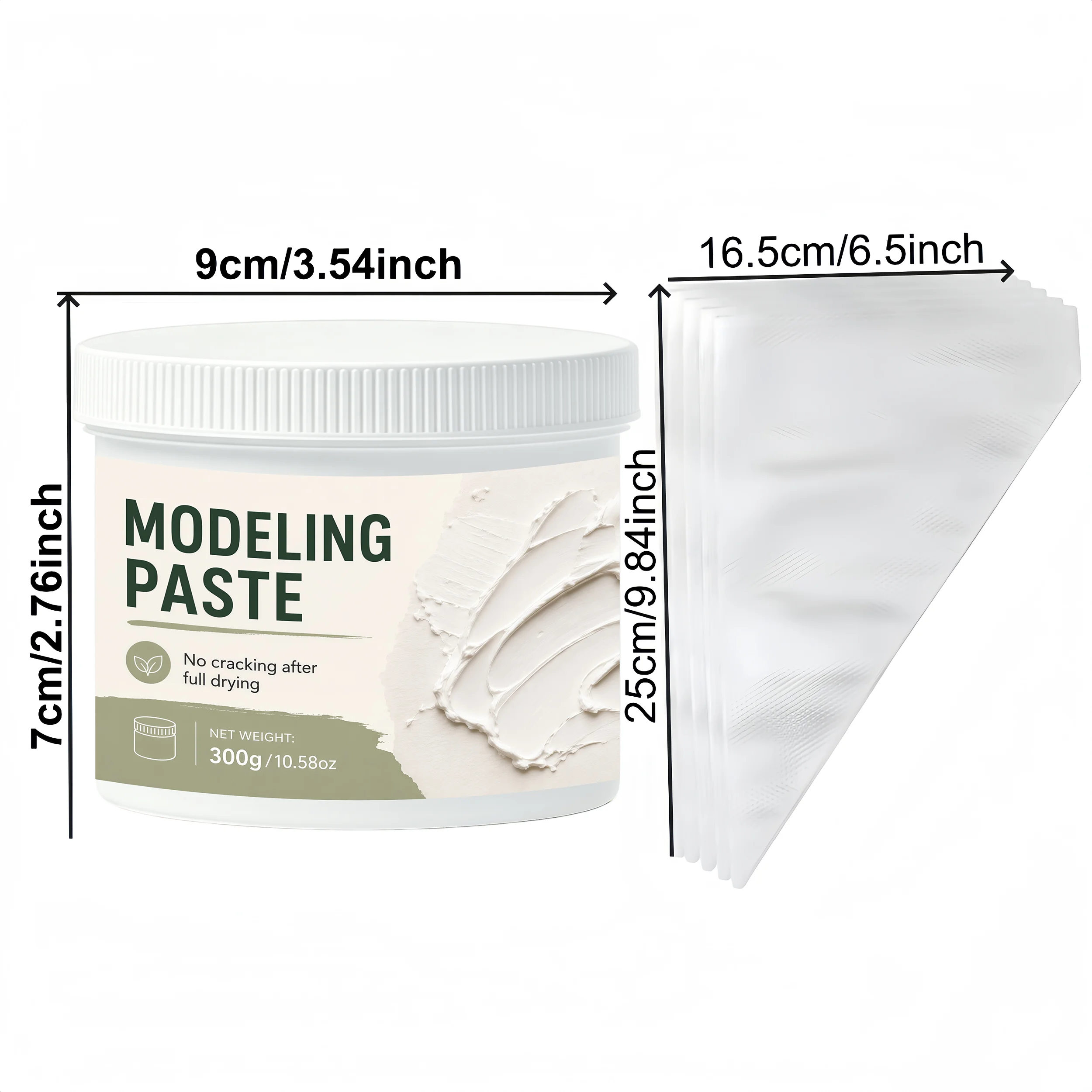 Thick Modeling Paste 600G/300G - Professional High Density Art Texture Paste for Acrylic Painting, for Texture And Thickness