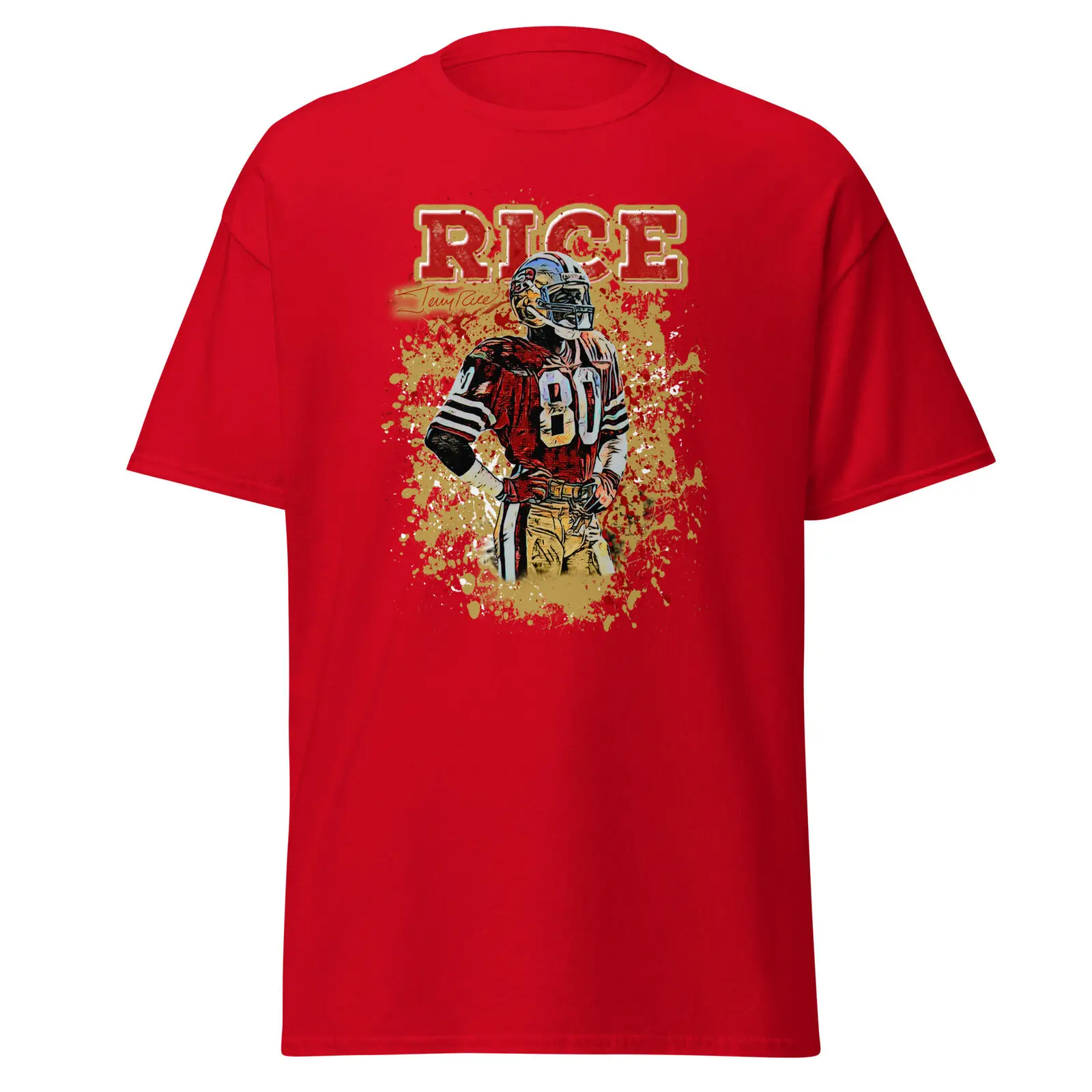 

Jerry Rice Classic Tee 49ers Football Shirt Adult Regular Fit Crew Necked T-shirt Classic T-Shirt Men's clothing