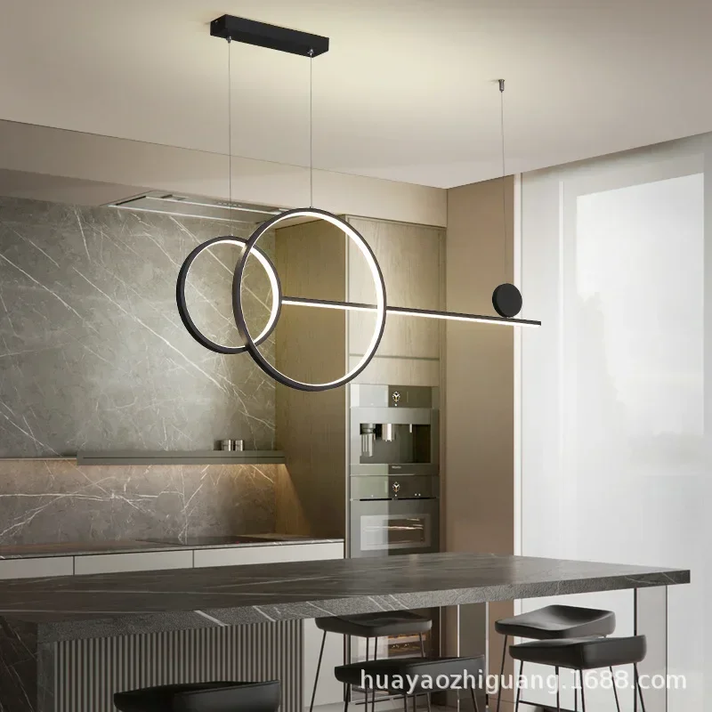 Modern Nordic Creative LED Chandelier Indoor Light Personalized Black White Ceiling Lamp for Dining Room Bedroom Bar