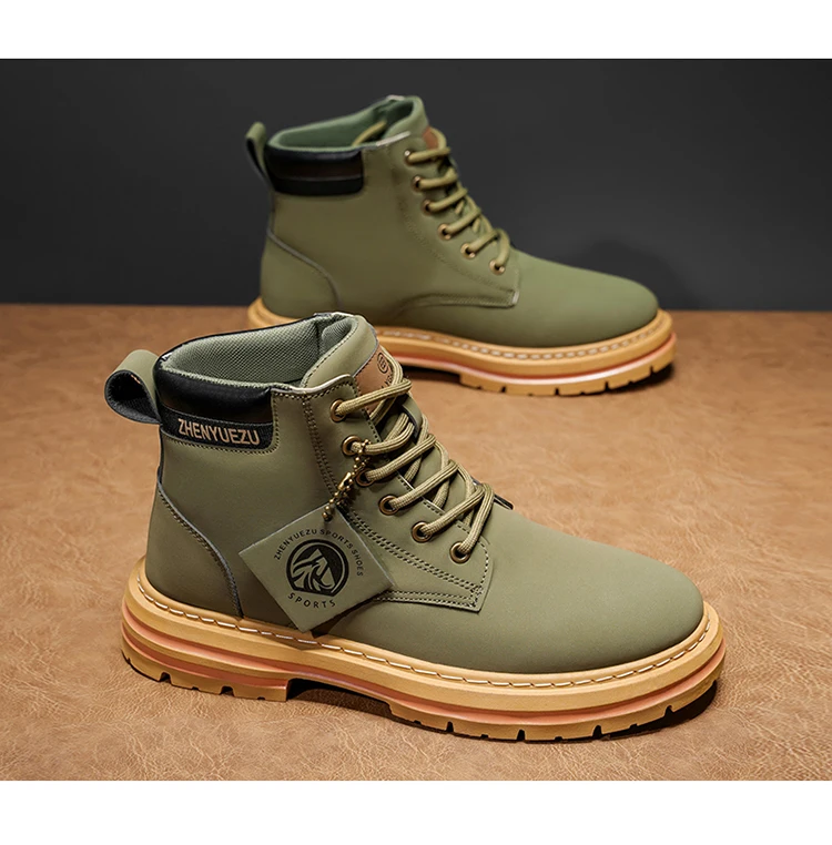 Modische Herren-High-Top-Stiefel, weiches Komfortfutter, verschleißfeste Sohle, ideal für Outdoor-Sport und Wandern. – Detail 23