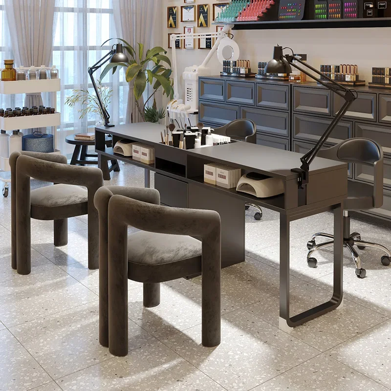 Equipment Simple Nail Table Design Professional Round Quality Nail Desk Trendy Vintage Tavolo Manicure Unghie Salon Furniture