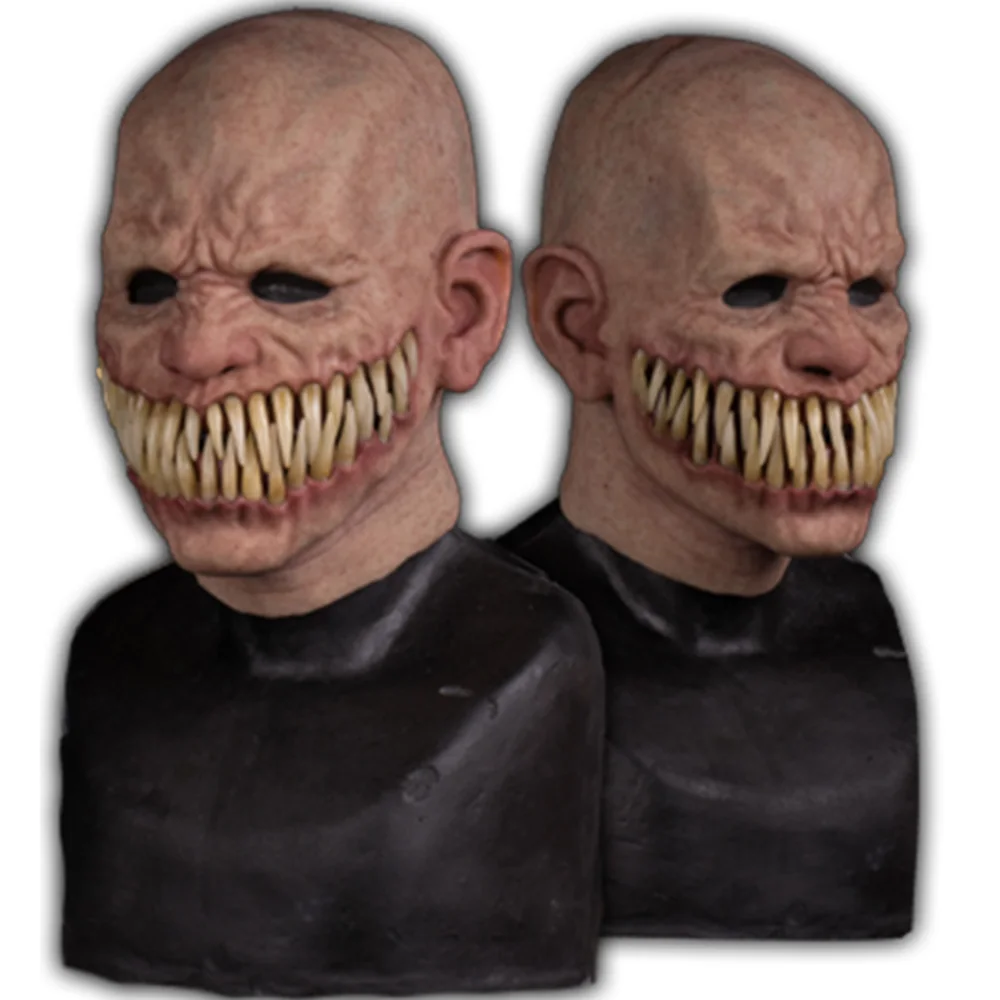 Demon Latex Mask Scary Devil Mutant With Realistic Long Teeth Costume Halloween Party Props Stalker